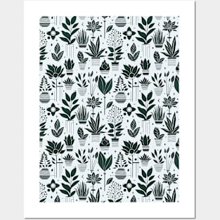 Bauhaus Plant Pattern, Green Posters and Art